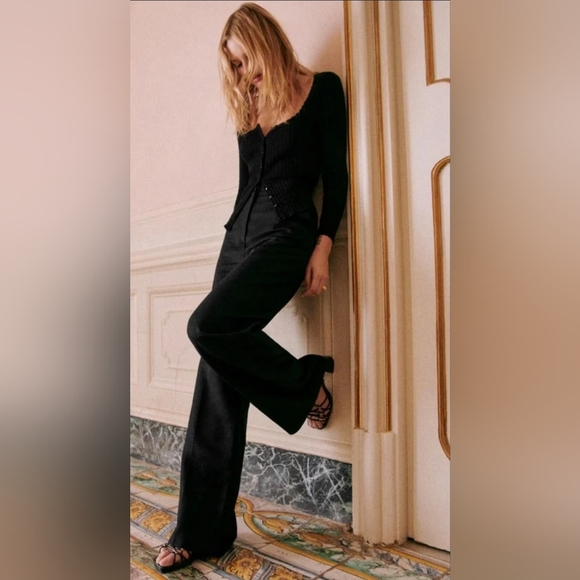 Sezane Pants - Sezane Matheo Trousers Black